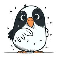 linda pingüino. vector ilustración aislado en un blanco antecedentes.