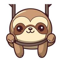 Cute cartoon sloth. Vector illustration of a sloth.