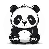 linda panda sentado en blanco antecedentes. vector ilustración en dibujos animados estilo.