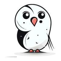 Vector illustration of cute cartoon penguin. Isolated on white background.