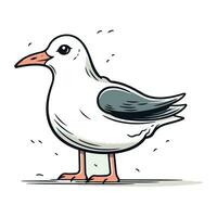 Cartoon seagull. Vector illustration of a seagull.