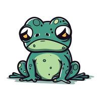 Cute cartoon frog isolated on a white background. Vector illustration.