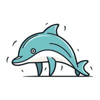 Dolphin doodle icon. Cartoon illustration of dolphin doodle icon for web design vector