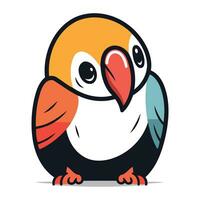 Cute cartoon parrot vector illustration. Cute parrot animal.