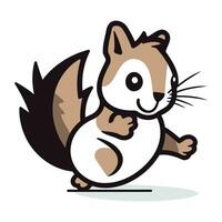 Squirrel cartoon character. Vector illustration isolated on a white background.