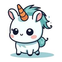 Cute unicorn. Vector illustration. Isolated on a white background.