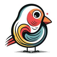 Vector illustration of a cute cartoon red necked cardinal bird.
