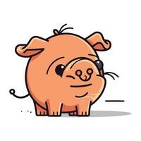 linda cerdito banco personaje. vector ilustración en dibujos animados estilo.