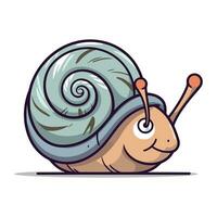 Cartoon snail with shell. Vector illustration isolated on white background.