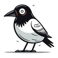 Crow vector illustration isolated on a white background. Vector illustration.