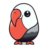 Cute cartoon parrot isolated on white background. Vector illustration.