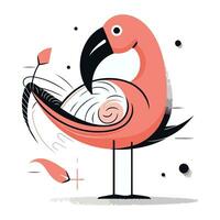 Flamingo. Vector illustration of a flamingo in a flat style.