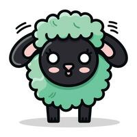 Cute Sheep Cartoon Mascot Character Vector Icon Illustration Design