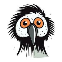 Cute cartoon crow. Vector illustration isolated on a white background.