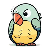 Cute cartoon parrot. Vector illustration isolated on white background.