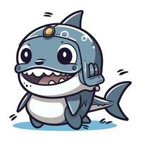 Cute cartoon shark. Vector illustration of a cute cartoon shark.