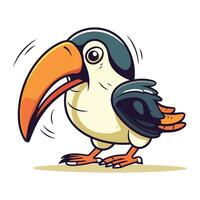 Cute cartoon toucan. Vector illustration isolated on white background.