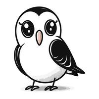 Cute cartoon bird isolated on white background. Vector Illustration.