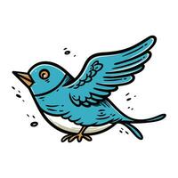 Blue bird icon. Cartoon illustration of blue bird vector icon for web