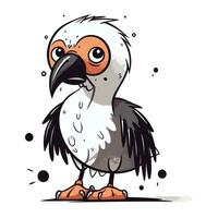 Griffon vulture vector illustration. Cute cartoon style.