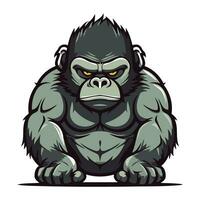 Gorilla. gorilla mascot isolated on white background. Vector illustration.