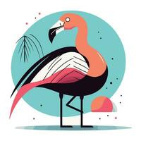 Flamingo vector illustration. Flamingo in flat style.