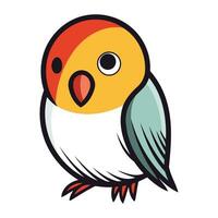 Cute cartoon parrot. Vector illustration isolated on white background.