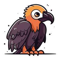 Illustration of Cute Cartoon Tawny Eagle on White Background vector