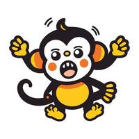 Cute cartoon monkey. Vector illustration isolated on a white background.