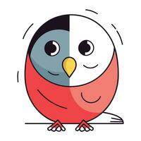Cute cartoon bird in flat style. Vector illustration isolated on white background.