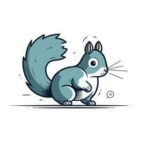 Squirrel vector illustration. Cute cartoon squirrel on white background.