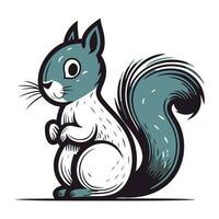 Squirrel. Vector illustration. Isolated on a white background.