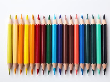 Isolated color pencils on white background, AI Generative photo