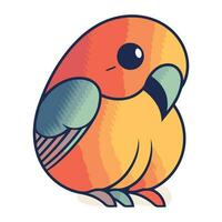 Cute cartoon bird. Vector illustration isolated on a white background.