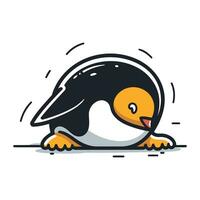 Cute cartoon penguin. vector illustration isolated on white background.