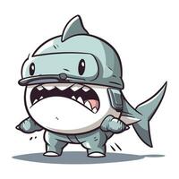 Shark cartoon character. Vector illustration of a shark with a shark.