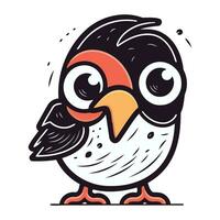 Cute cartoon bird. Vector illustration. Isolated on a white background.