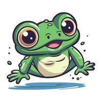 Frog cartoon character. Vector illustration isolated on a white background.