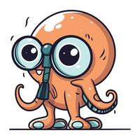 Octopus character. Cute cartoon octopus. Vector illustration.