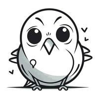 Cute cartoon bird on a white background. Vector illustration for your design