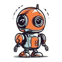 Cute cartoon robot. Vector illustration isolated on a white background.