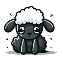 linda oveja dibujos animados mascota personaje vector ilustración diseño.