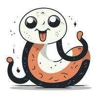 Cute cartoon snake. Vector illustration isolated on a white background.