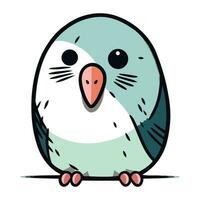 Cute cartoon parrot on a white background. Vector illustration.