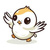 cute bird cartoon on white background. vector illustration eps10