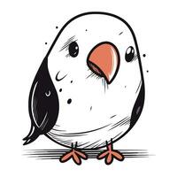 ilustración de un linda dibujos animados perico en un blanco antecedentes vector