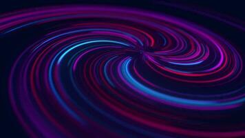 un' spirale di rosa e blu neon leggero travi vorticoso a alto velocità. Questo energico dinamico astratto sfondo è pieno HD e un' senza soluzione di continuità ciclo continuo. video