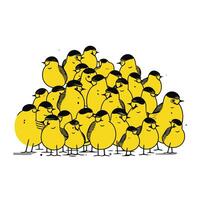 Funny chicks. Vector illustration. isolated on a white background.