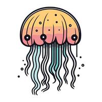 Jellyfish icon. Vector illustration of a cartoon jellyfish.