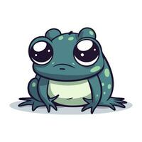 Cute cartoon frog isolated on white background. Vector illustration. Eps 10